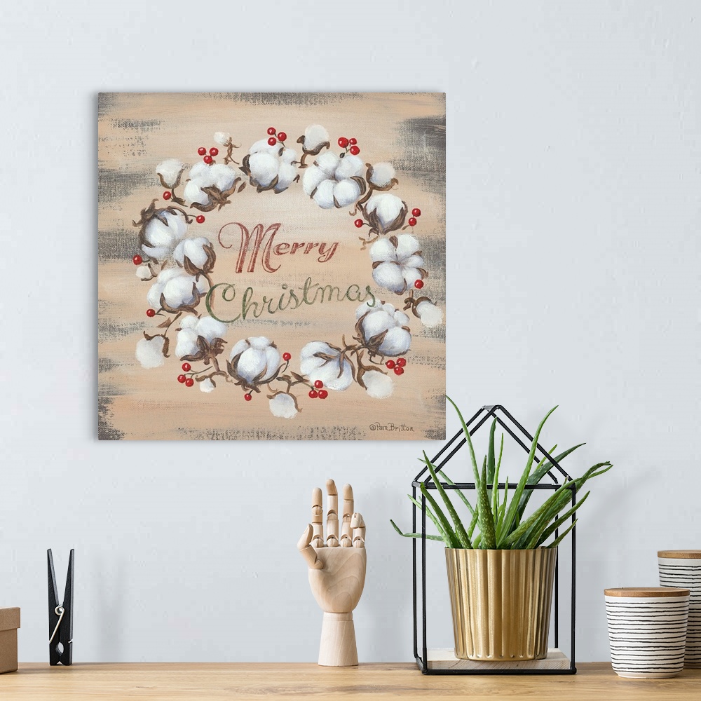 A bohemian room featuring Cotton Wreath Holiday