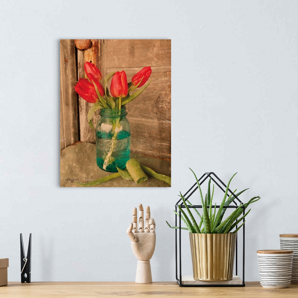 A bohemian room featuring Country Tulips