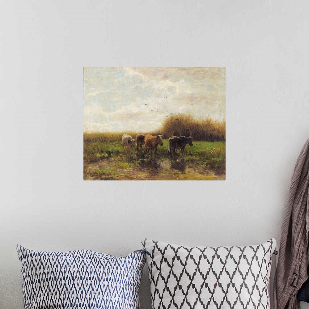 A bohemian room featuring Cows At Sunset