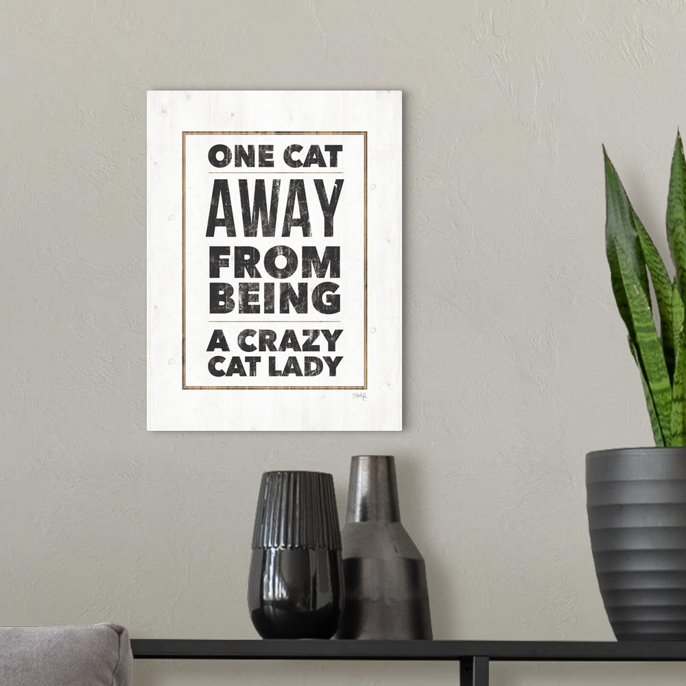 A modern room featuring Crazy Cat Lady