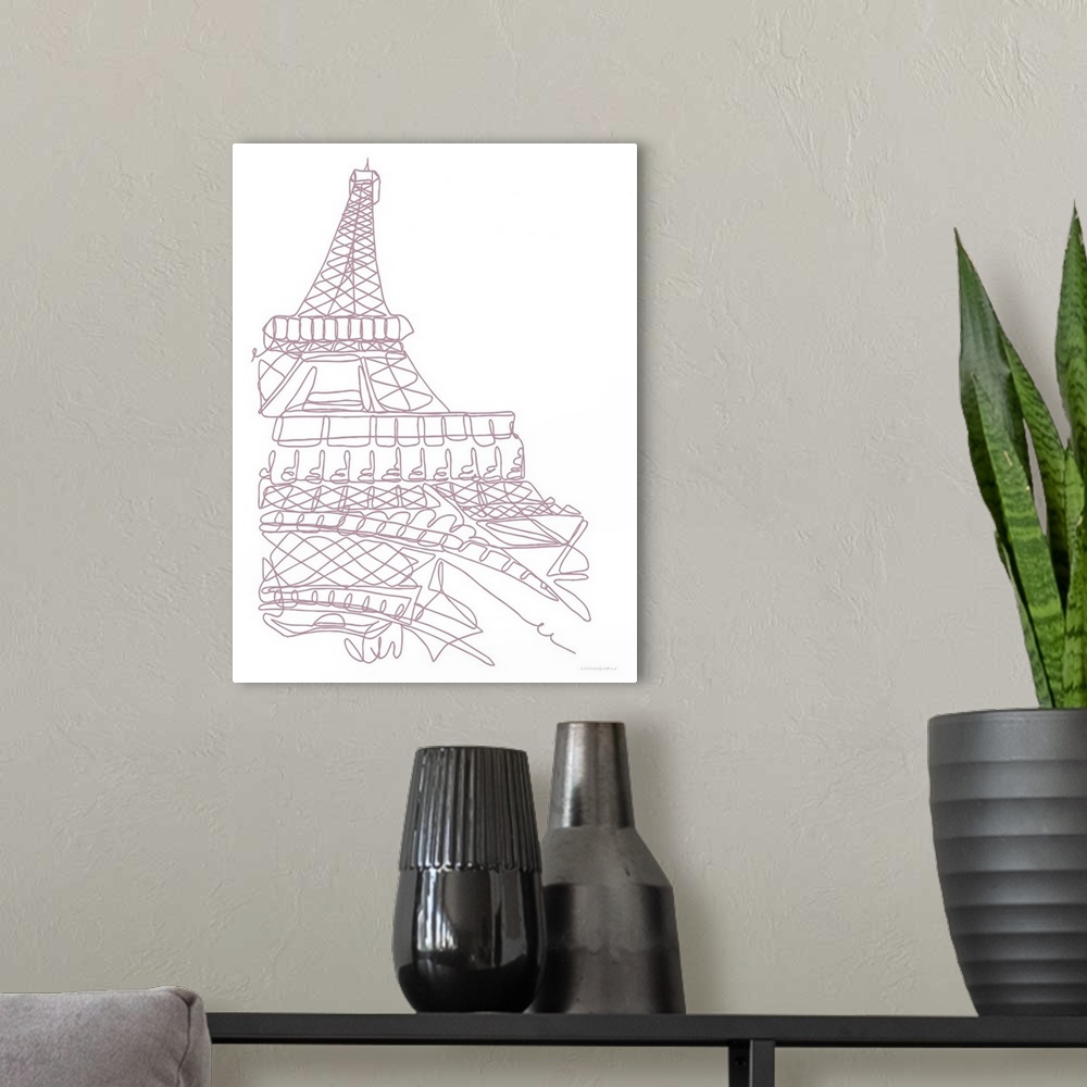 A modern room featuring Eiffel Tower