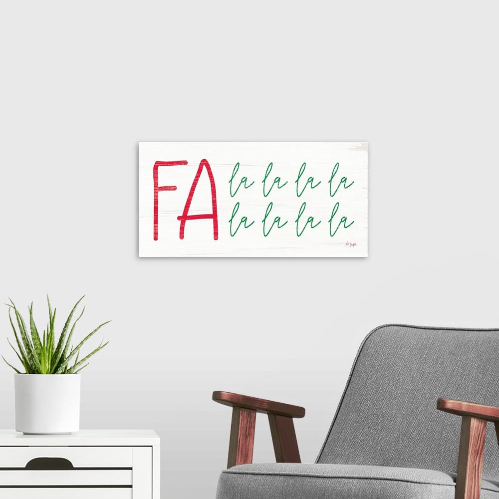 A modern room featuring Fa La La La La