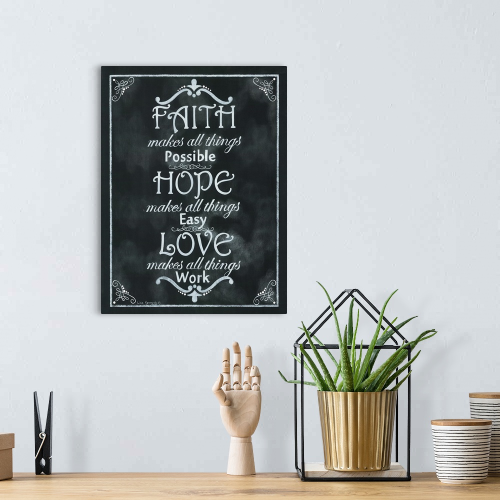 A bohemian room featuring Faith, Hope, Love