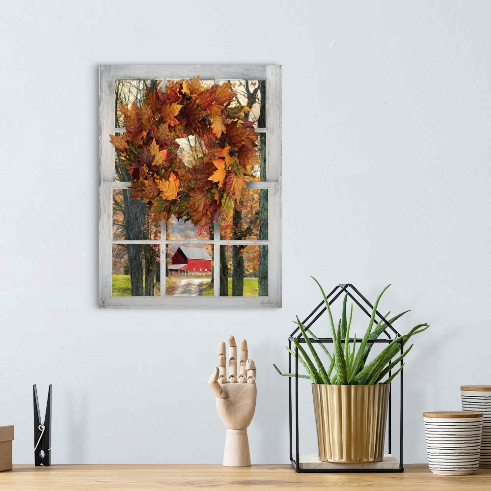 A bohemian room featuring Fall Window View II