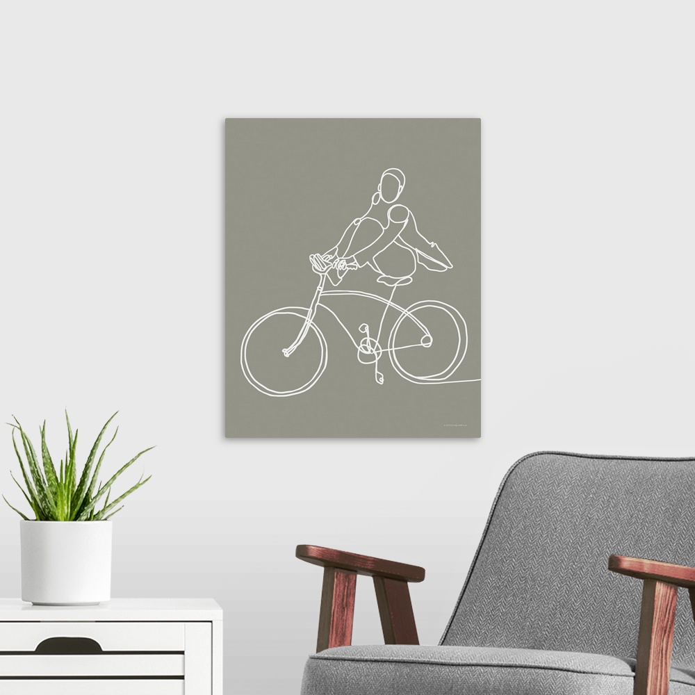A modern room featuring Feet On The Bike
