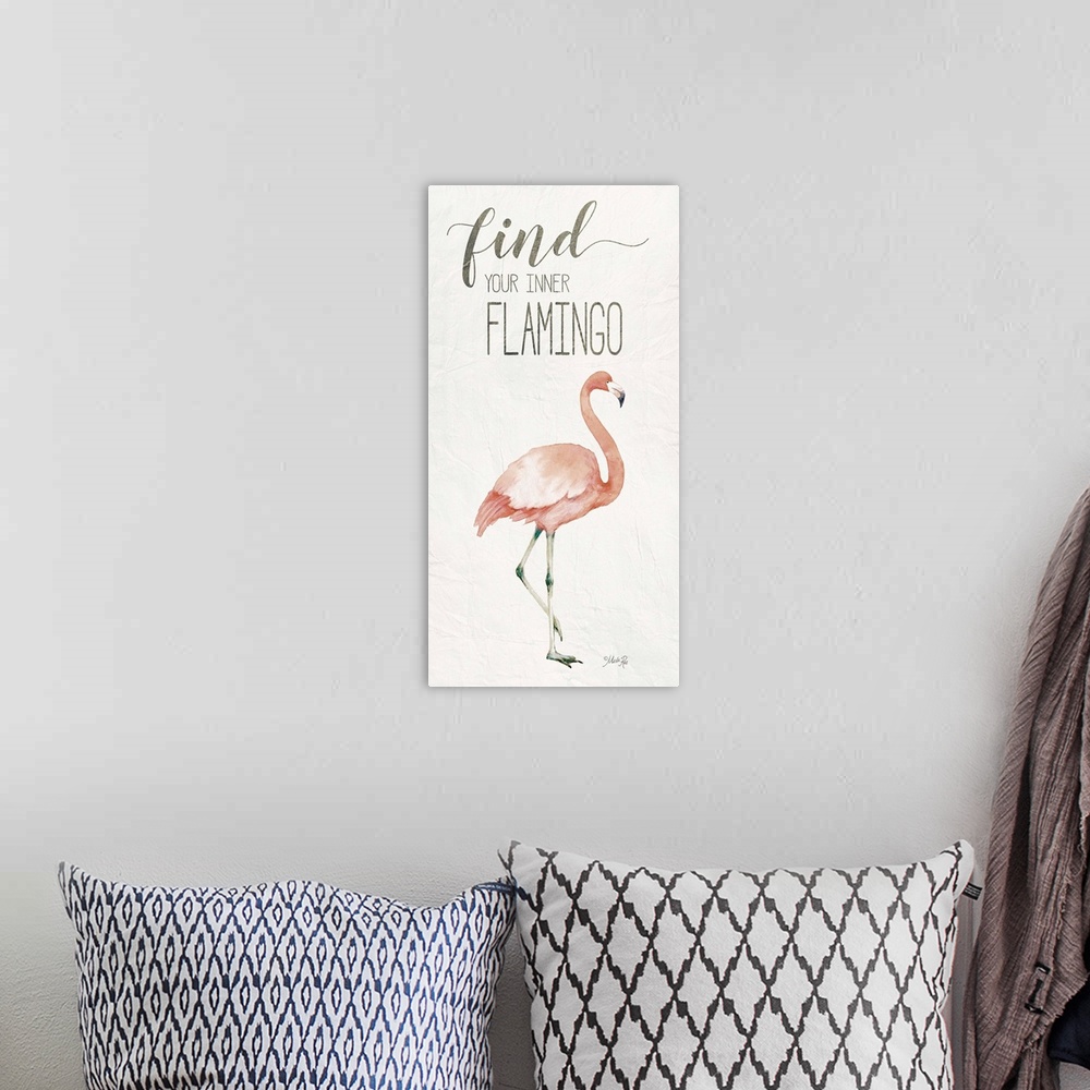 A bohemian room featuring Find Your Inner Flamingo