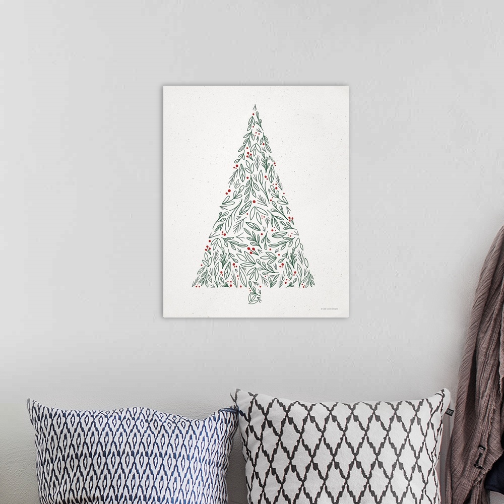 A bohemian room featuring Floral Christmas Tree II