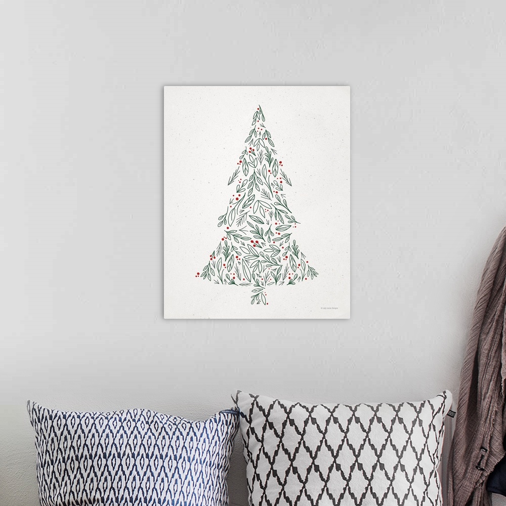 A bohemian room featuring Floral Christmas Tree III