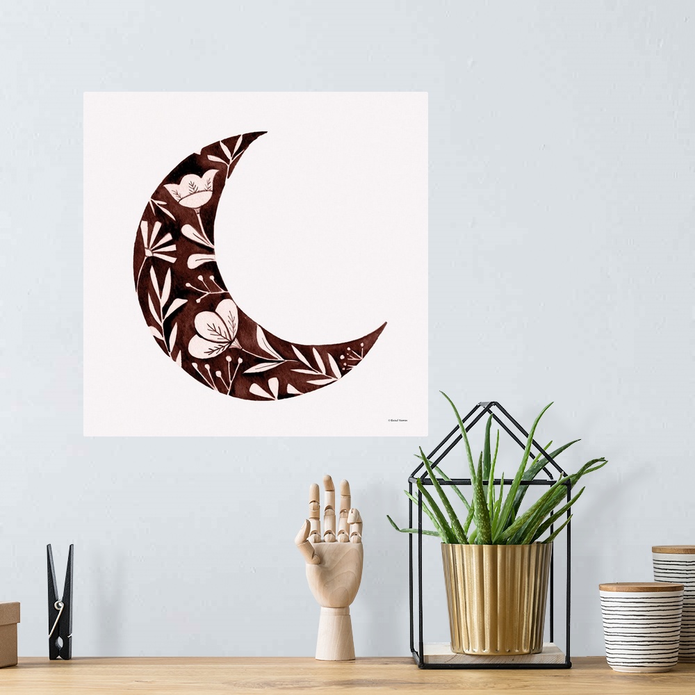 A bohemian room featuring Floral Moon Silhouette