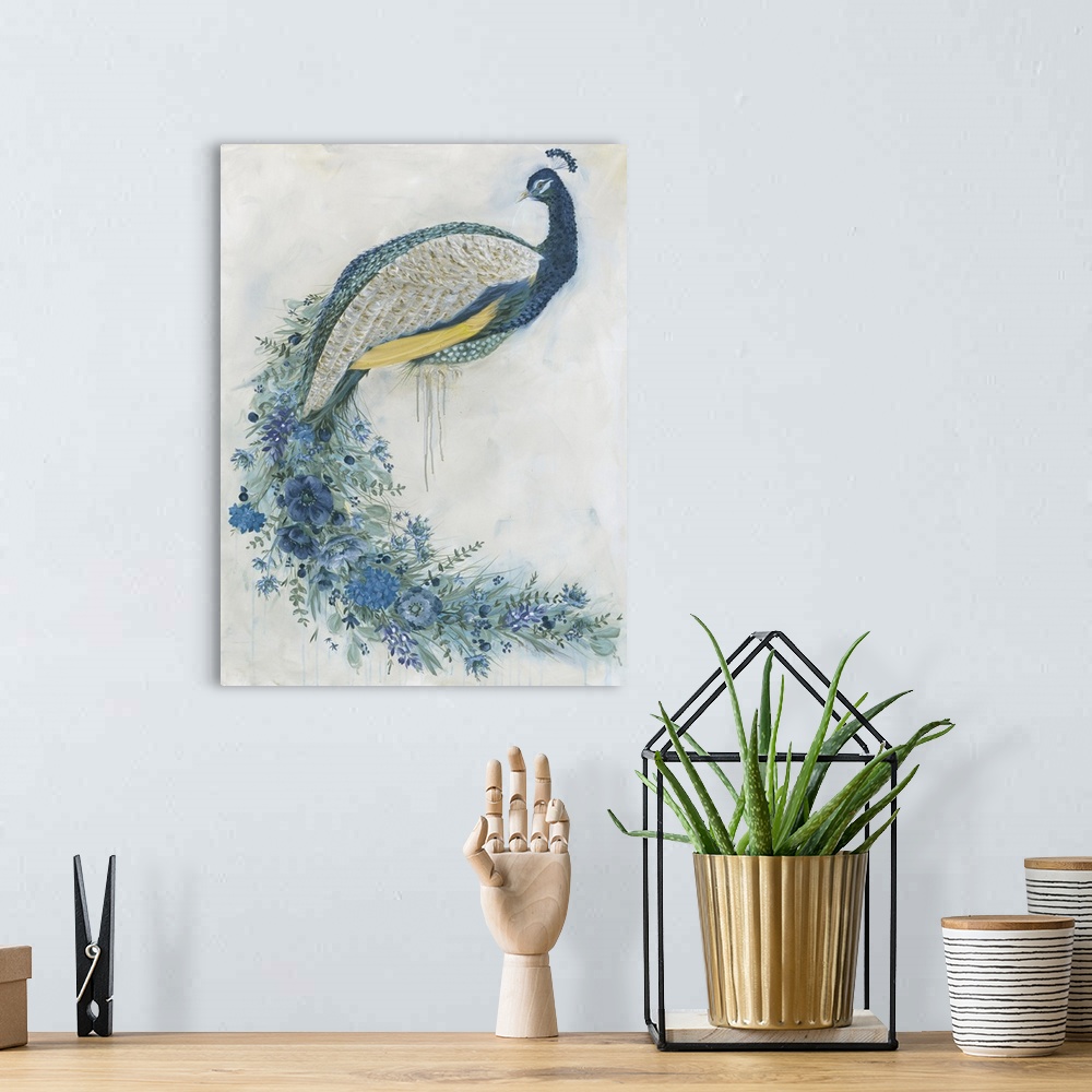 A bohemian room featuring Floral Peacock
