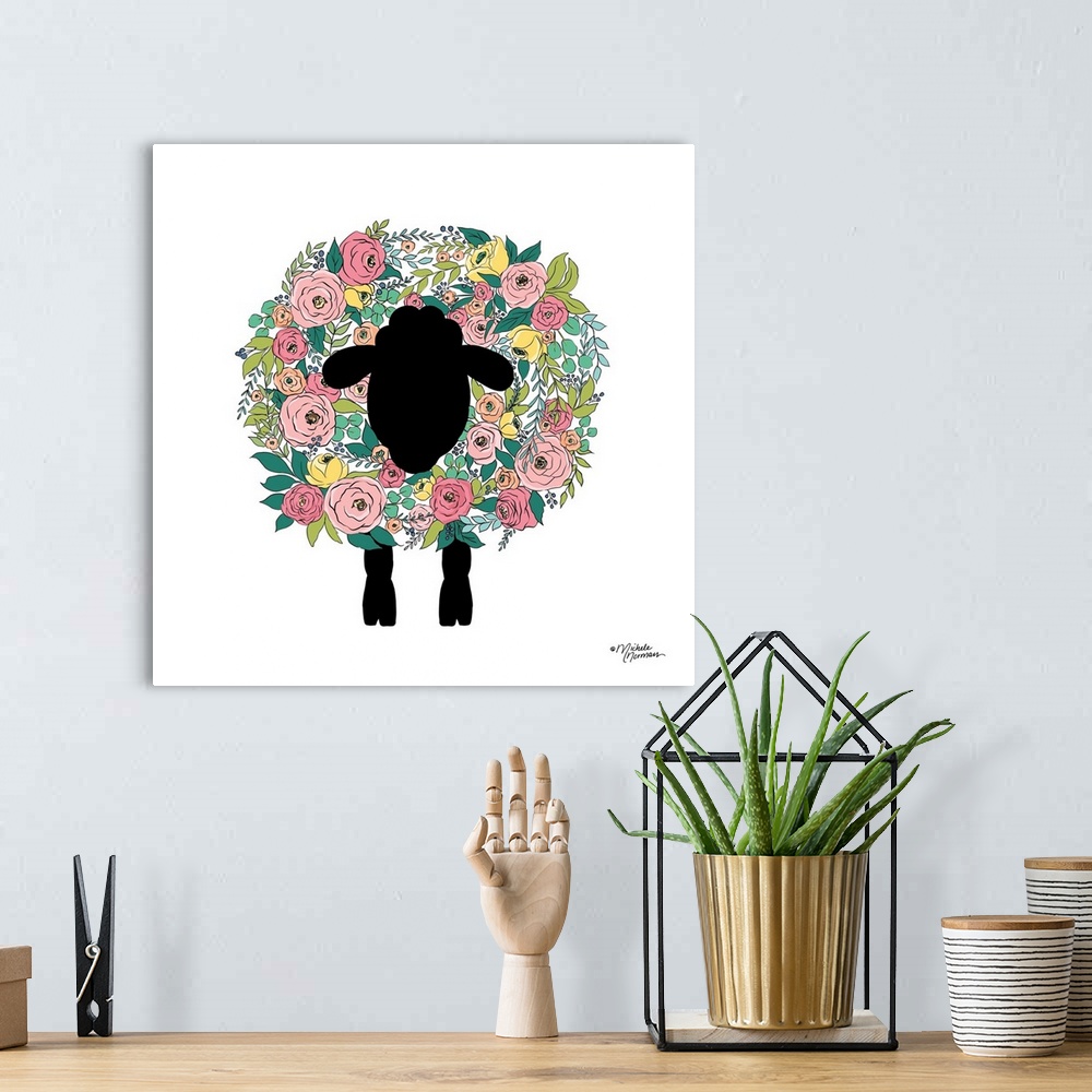 A bohemian room featuring Floral Sheep