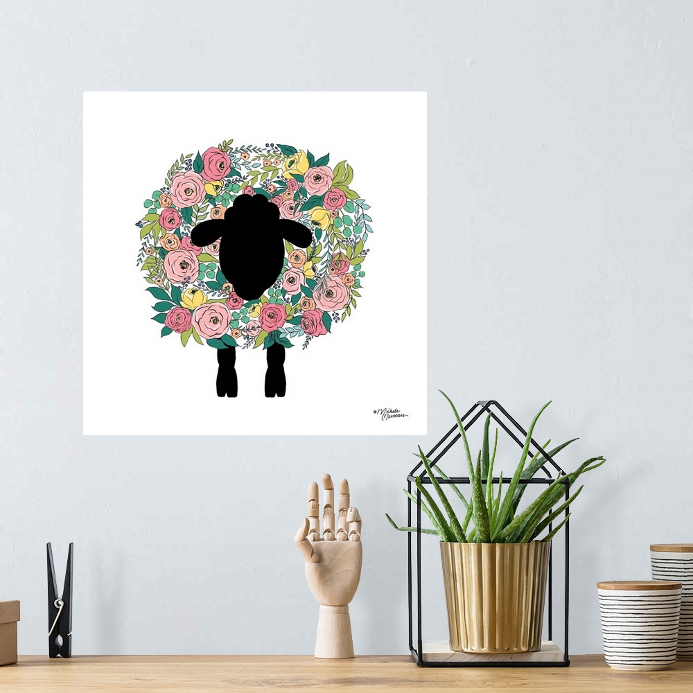A bohemian room featuring Floral Sheep