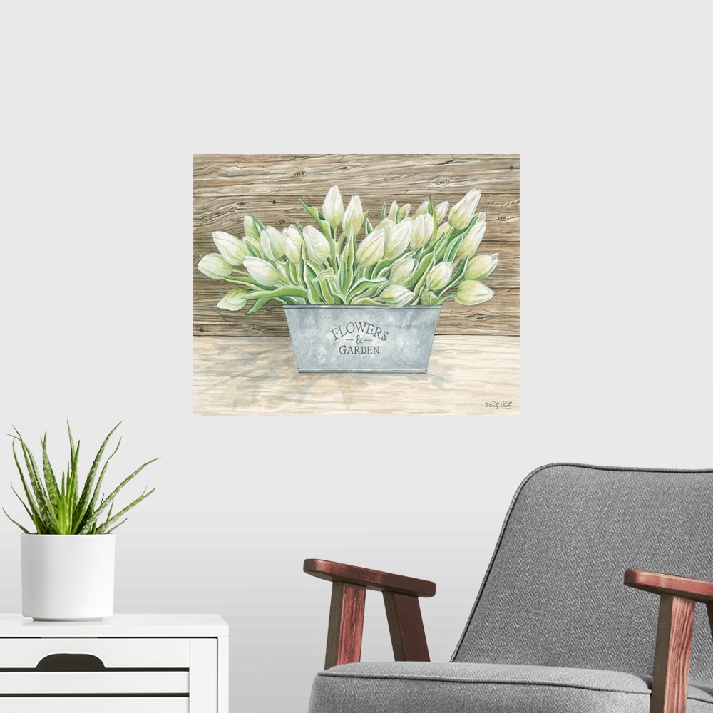 A modern room featuring Flowers