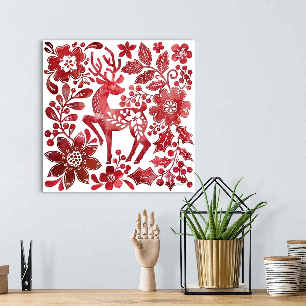 A bohemian room featuring Folkloric Red Deer
