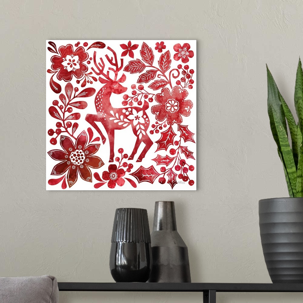 A modern room featuring Folkloric Red Deer