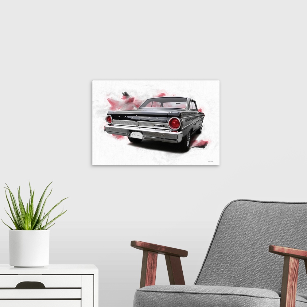 A modern room featuring Ford Falcon