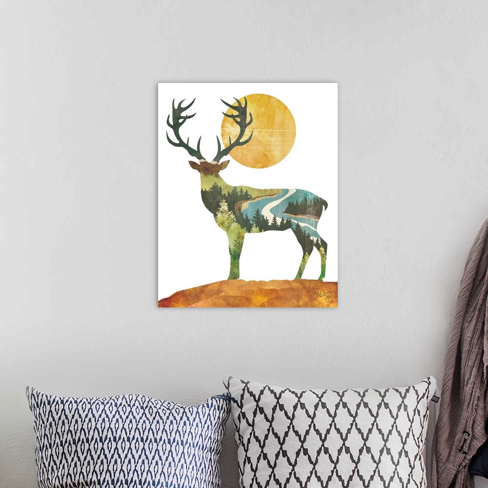 A bohemian room featuring Forest Deer