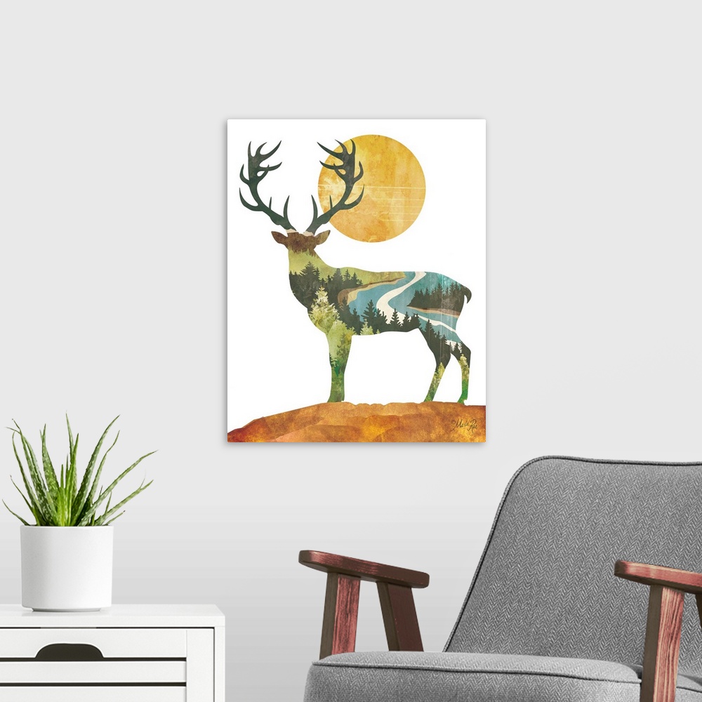 A modern room featuring Forest Deer