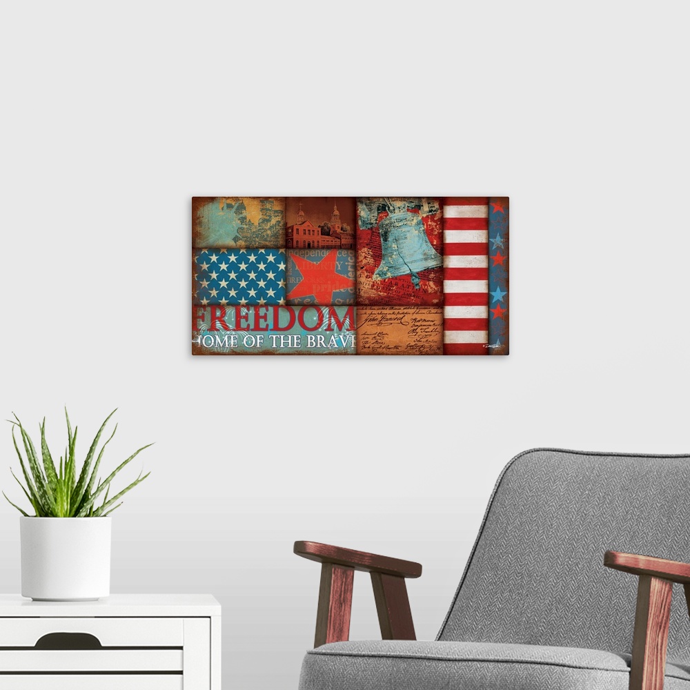 A modern room featuring Freedom