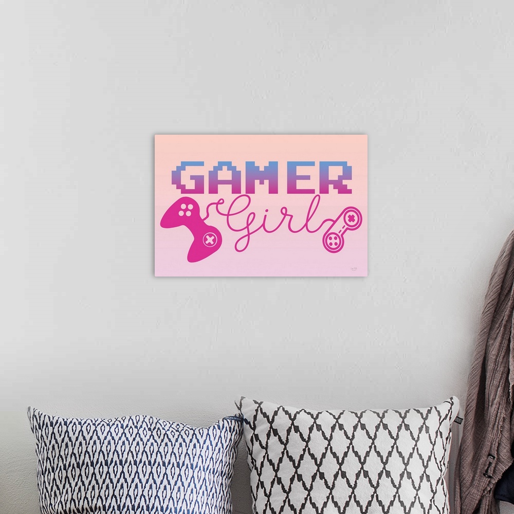 A bohemian room featuring Gamer Girl