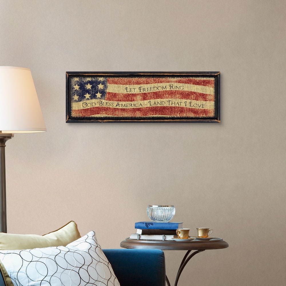 A traditional room featuring God Bless America