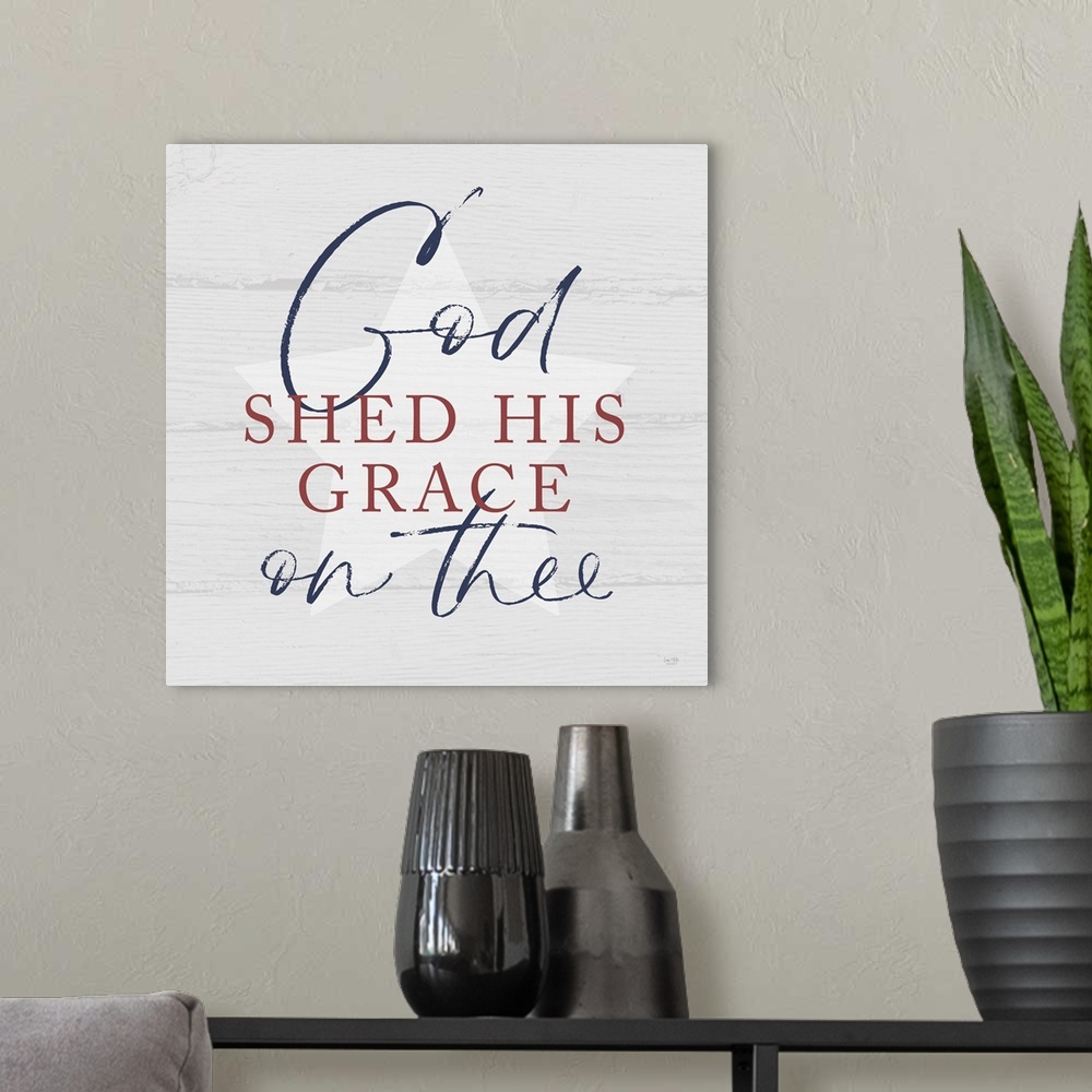 A modern room featuring God Shed His Grace