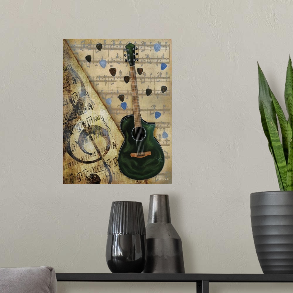 A modern room featuring Guitar I