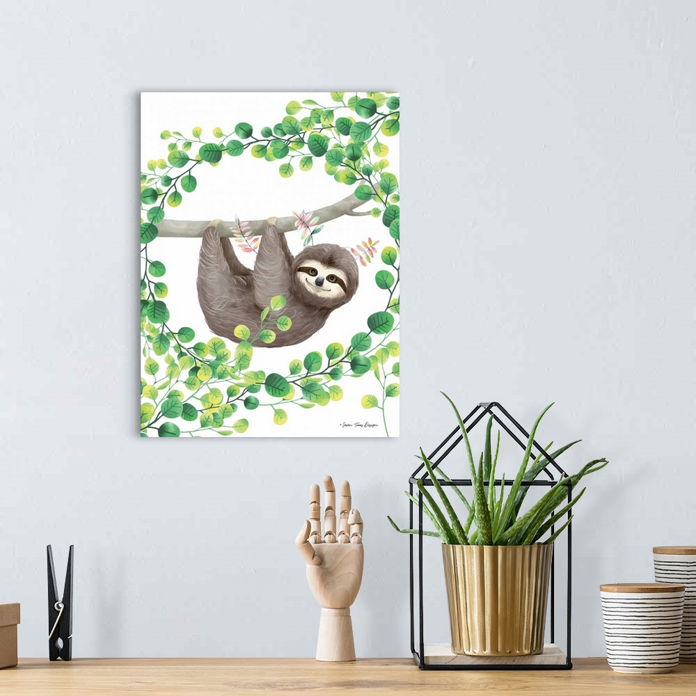 A bohemian room featuring Hanging Around Sloth II