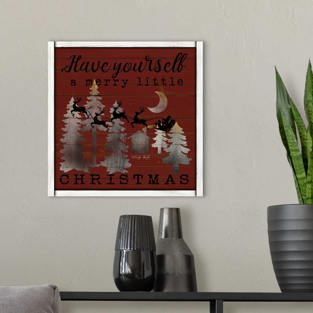 A modern room featuring Have Yourself a Merry Little Christmas