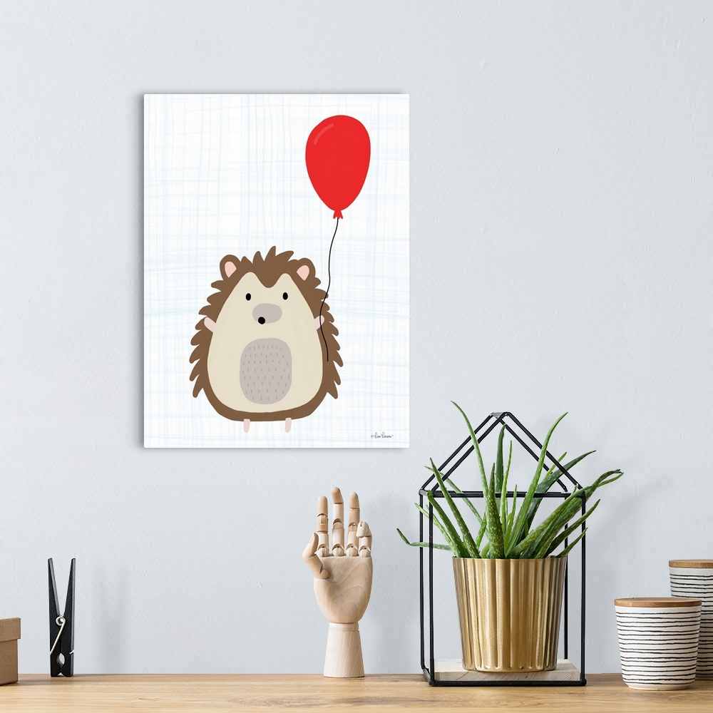 A bohemian room featuring Hedgehog with Balloon