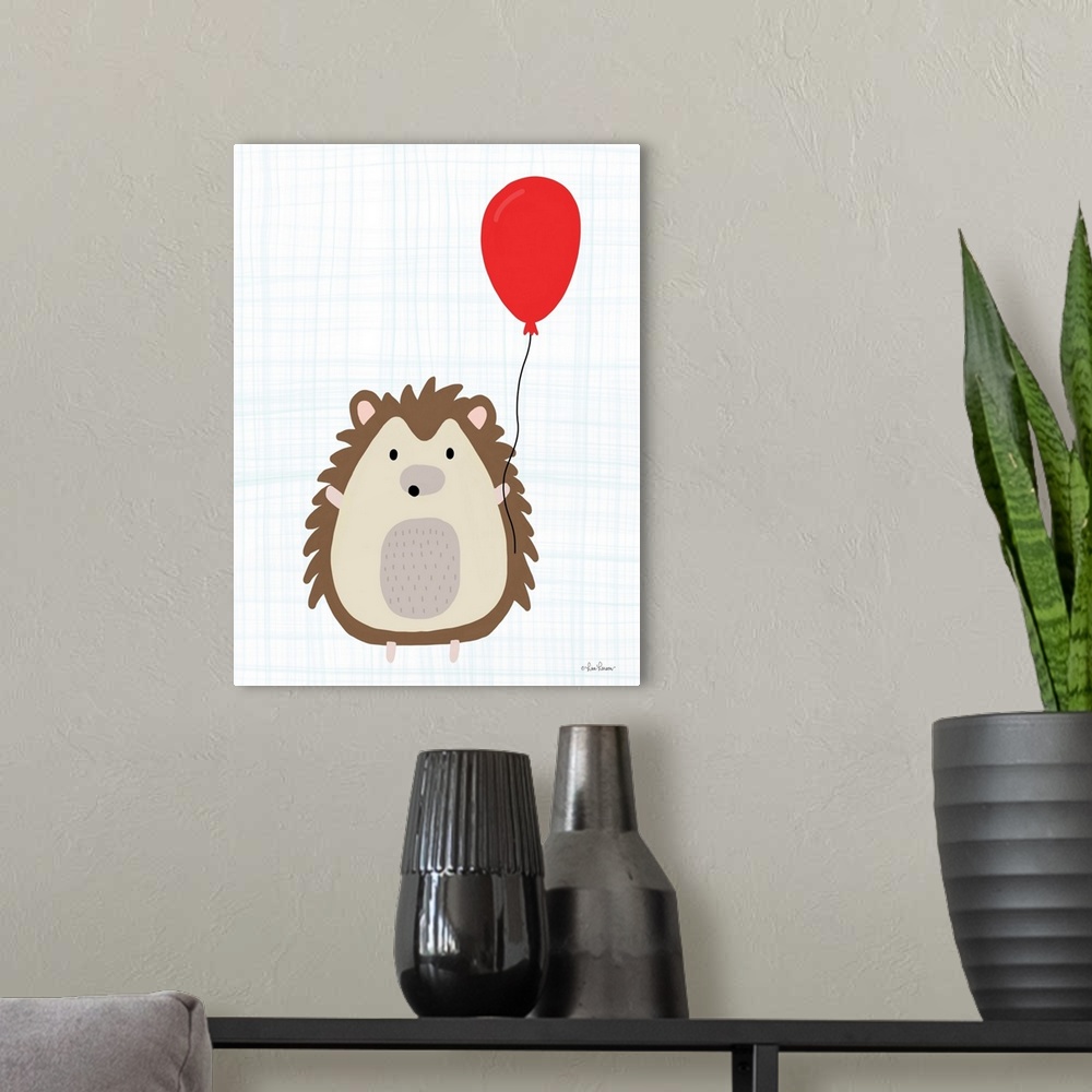 A modern room featuring Hedgehog with Balloon