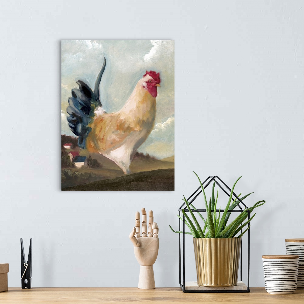 A bohemian room featuring Hillside Rooster I