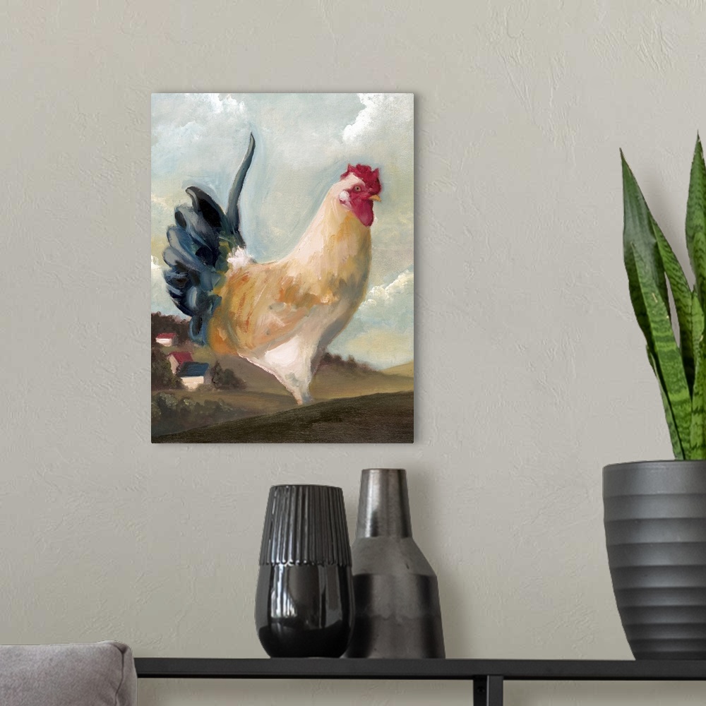 A modern room featuring Hillside Rooster I