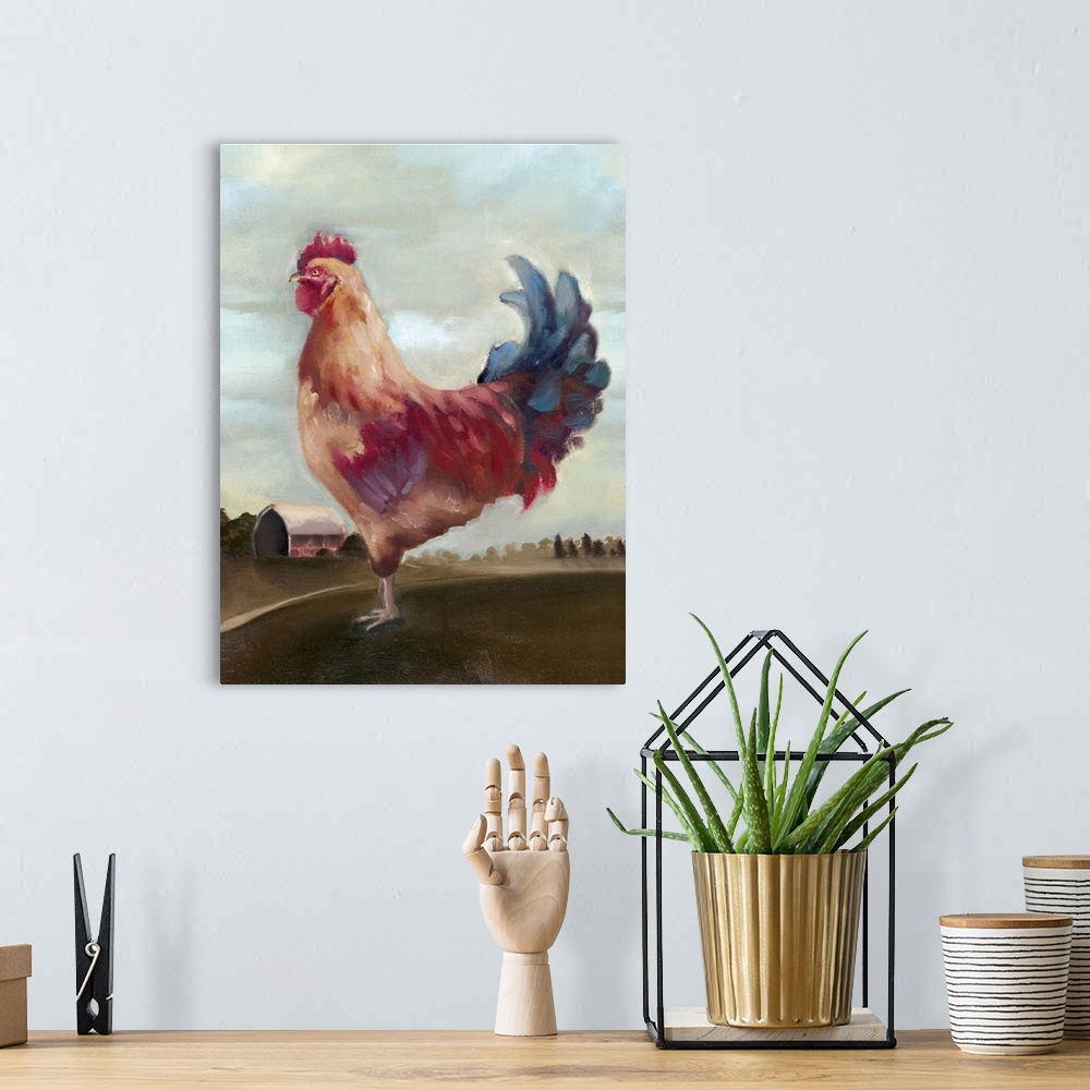 A bohemian room featuring Hillside Rooster II