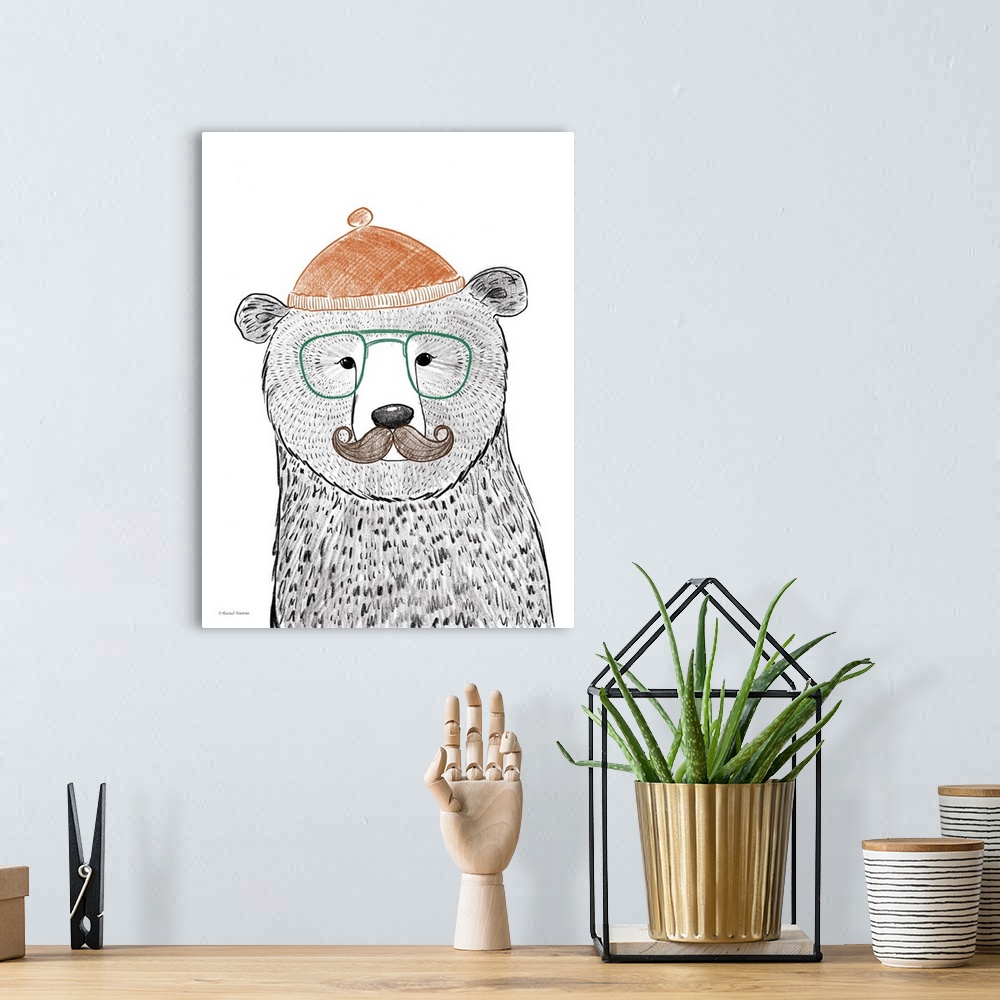 A bohemian room featuring Hipster Bear