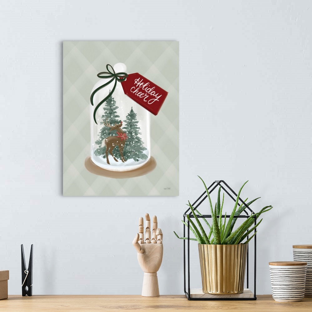 A bohemian room featuring Holiday Cheer Snow Globe