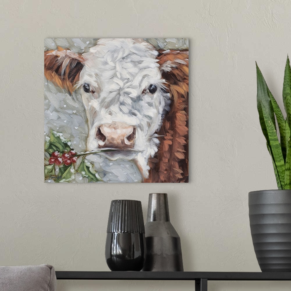 A modern room featuring Holiday Cow