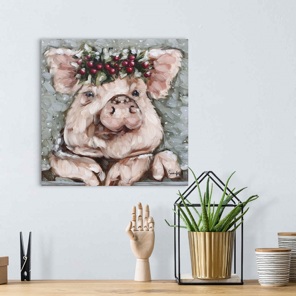 A bohemian room featuring Holiday Pig
