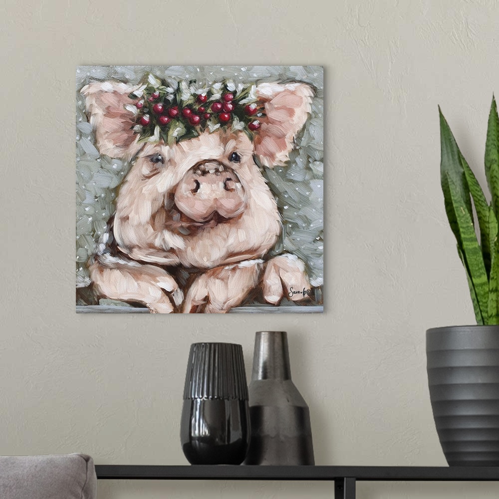 A modern room featuring Holiday Pig