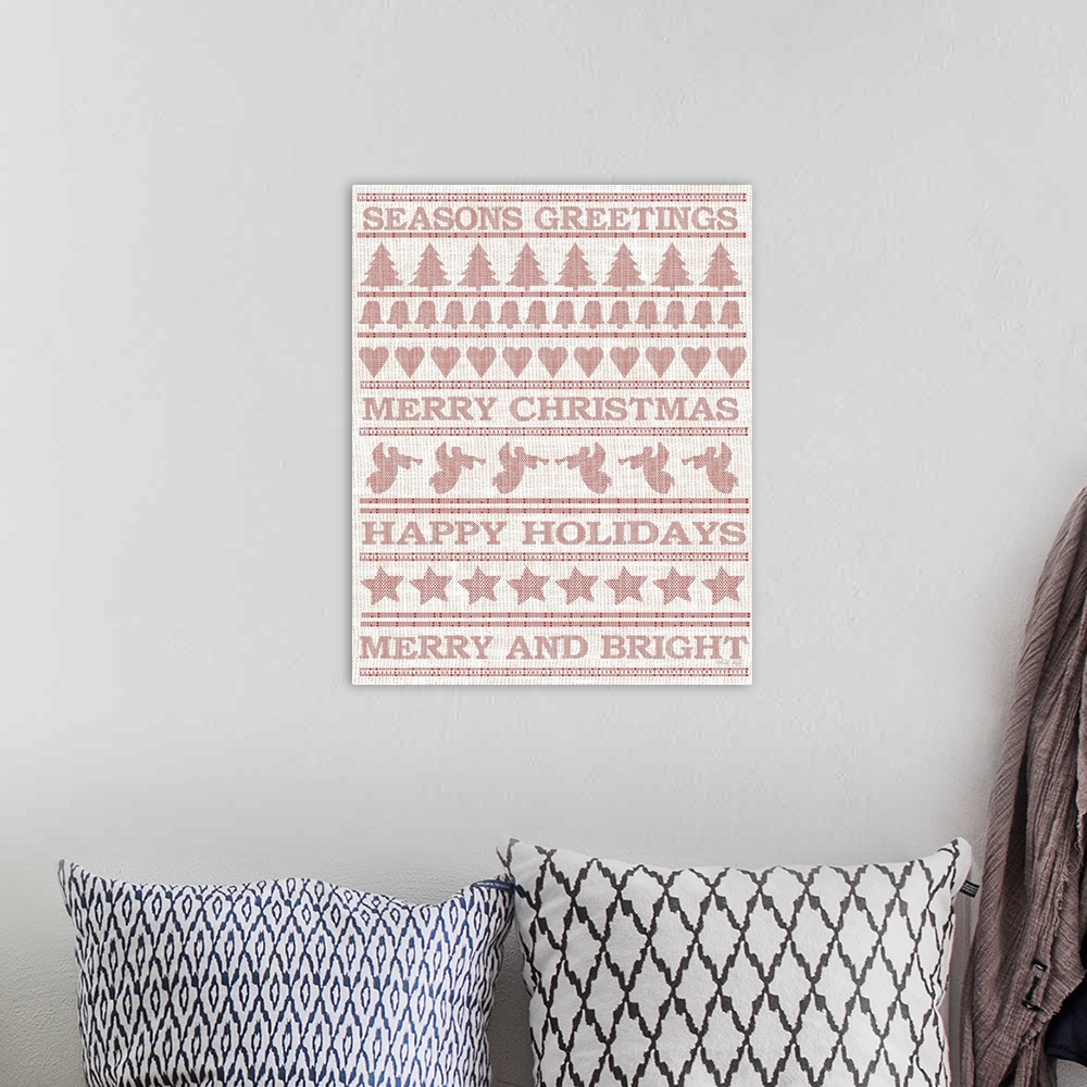 A bohemian room featuring Holiday Sentiments Stitchery I