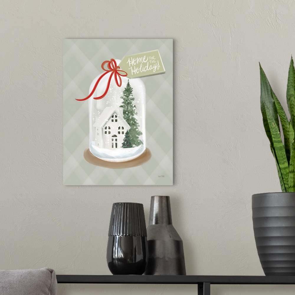 A modern room featuring Home For The Holidays Snow Globe