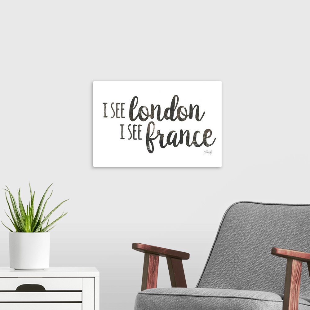 A modern room featuring I See London, I See France