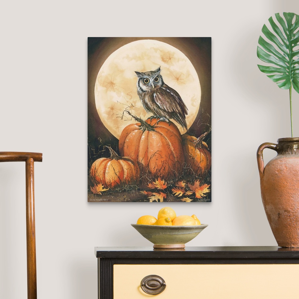 A traditional room featuring Contemporary autumn harvest themed painting.
