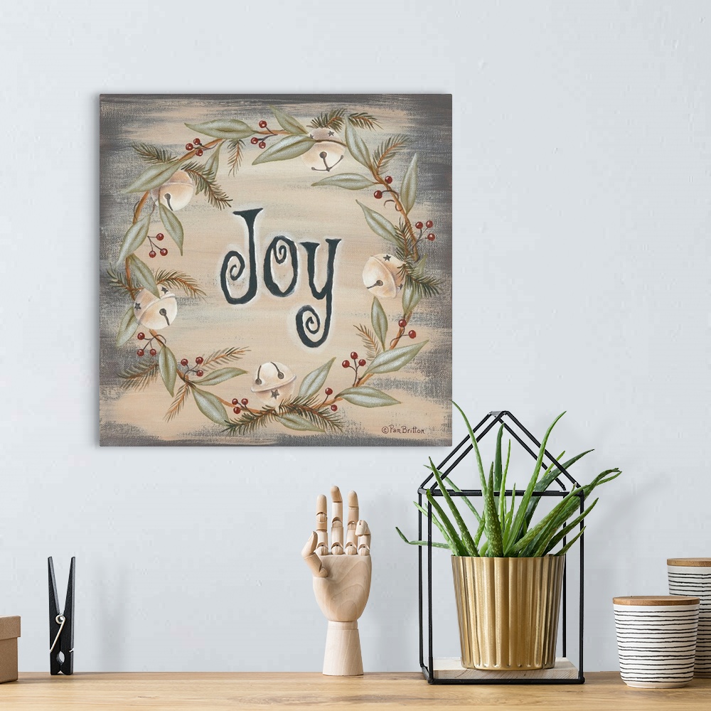 A bohemian room featuring Jingle Joy Wreath