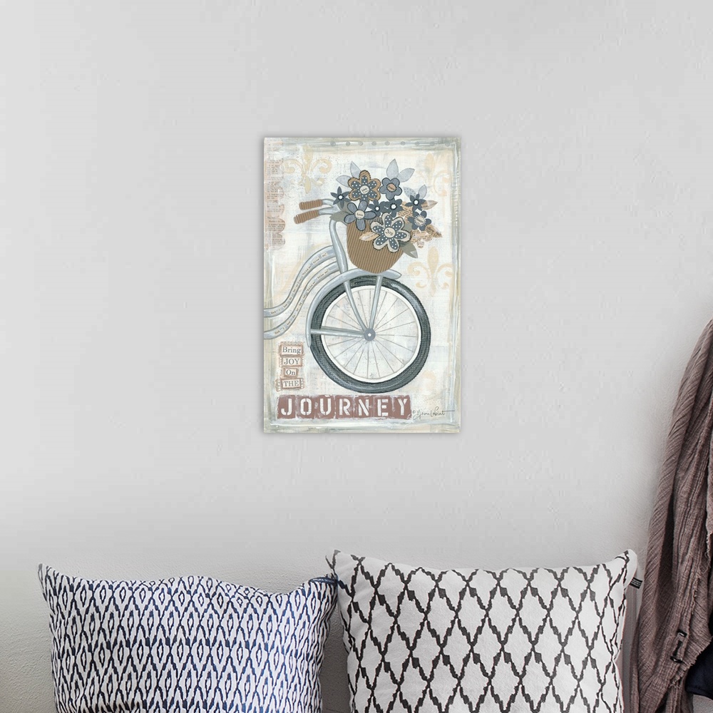 A bohemian room featuring Rustic folk art themed artwork perfect for the home.