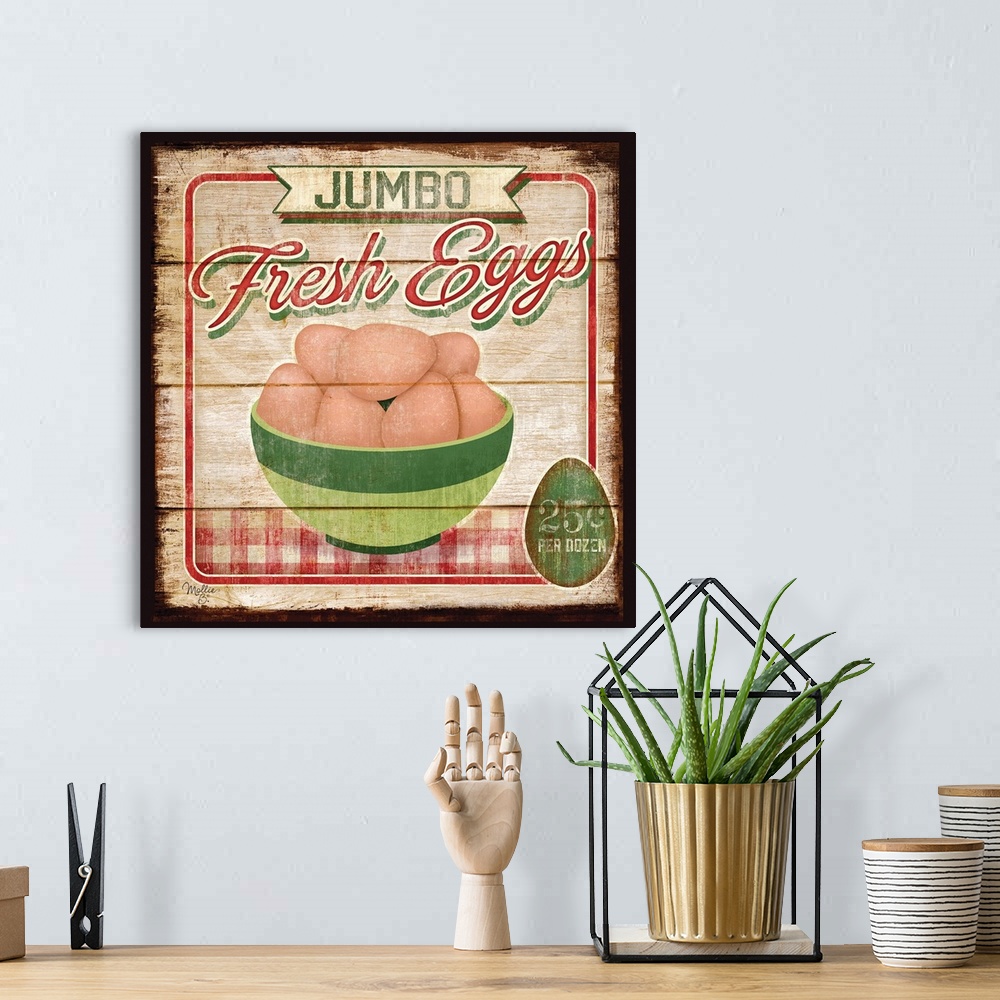 A bohemian room featuring Rustic looking farming themed wooden sign.