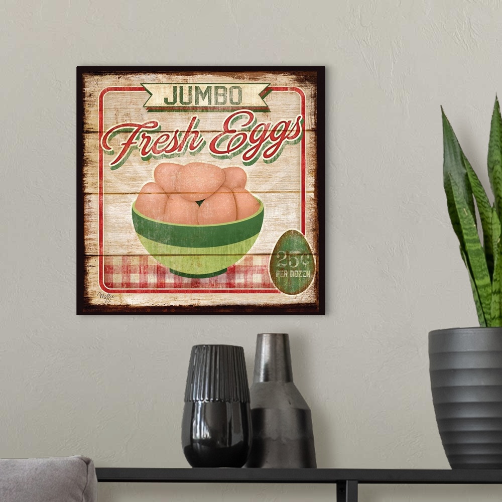 A modern room featuring Rustic looking farming themed wooden sign.