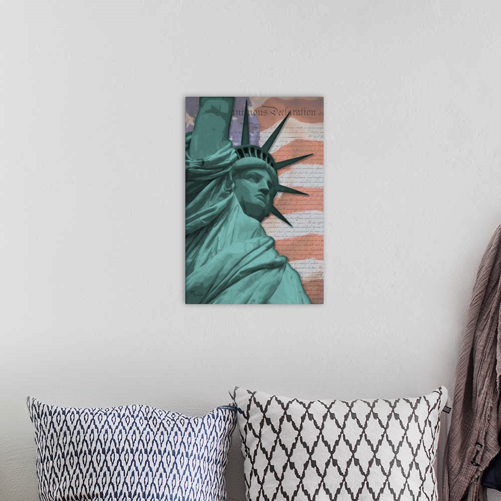 A bohemian room featuring Lady Liberty