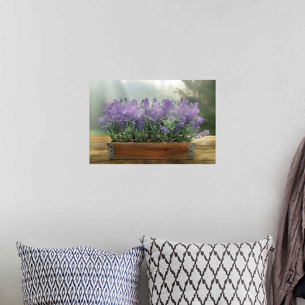 A bohemian room featuring Lavender Planter