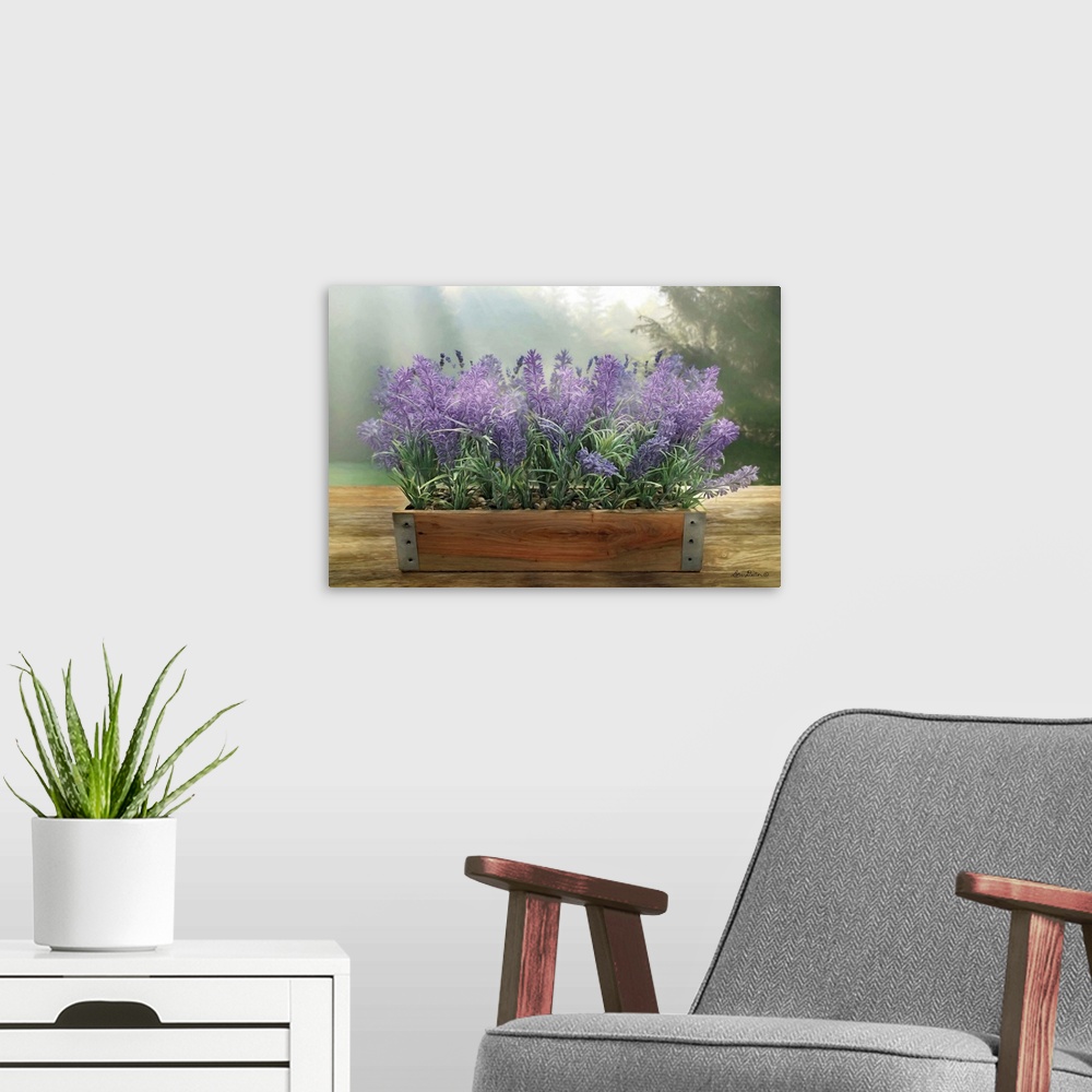 A modern room featuring Lavender Planter
